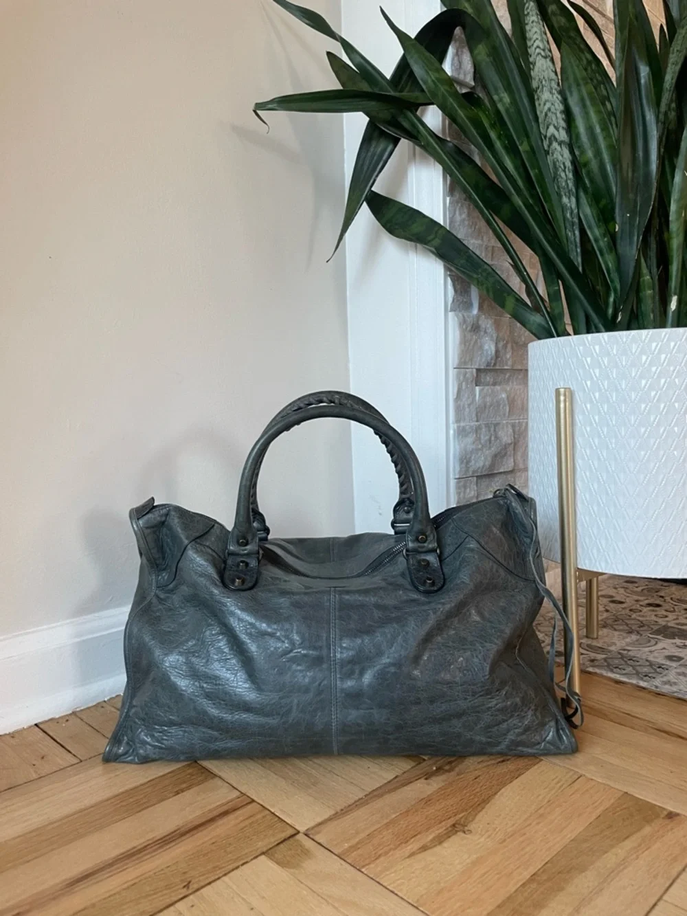 Balenciaga Work Bag RH | Vintage Leather | Muted Green | Authenticated - Picture 3 of 12